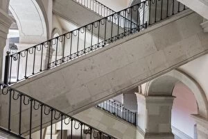Railing Collection: Marble stairways with ornate black metal railing