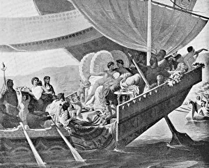 Images Dated 23rd July 2018: Marc Antony Escapes Aboard Cleopatras Ship