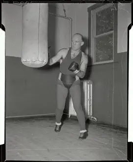 Marcel Thil Hitting Punching Bag