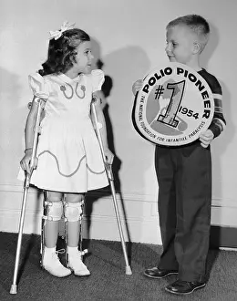 Poliomyelitis Prints: March of Dimes Poster Children Mary Kosloski and Randy Kerr