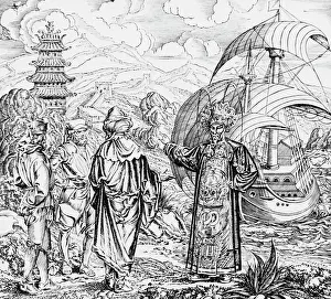 Venetian Prints: Marco Polo Arriving In China, Illust