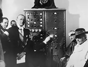 Marconi and Pope Listen to Radio