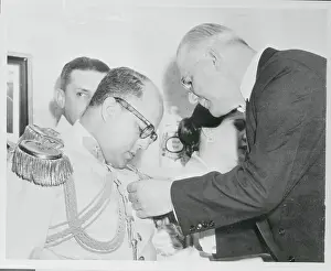 Marcos Perez Jimenez Receiving a Military Decoration