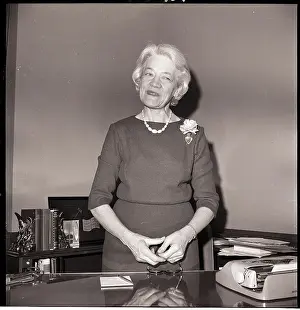 Maine Prints: Margaret Chase Smith Standing at Desk