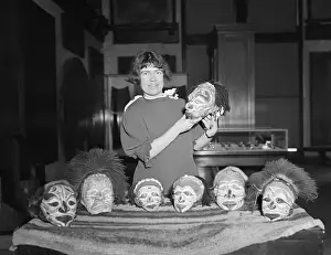 Cloth Prints: Margaret Mead with Trophy Heads