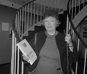 Margaret Mead Walking Down Staircase at Her Book Promotional Event