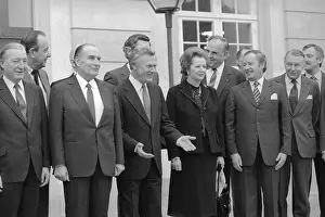 Margaret Thatcher Posing with Other Heads of State