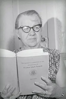 Report Prints: Marguerite Oswald Reading Warren Commission Report