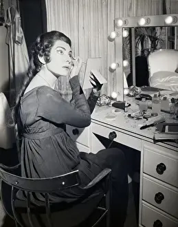 Dressing Table Prints: Maria Callas Applying Stage Makeup