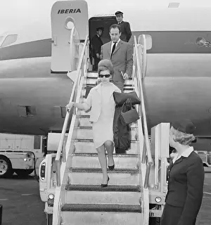 Maria Isabel Martinez De Peron Exiting Airplane in New York