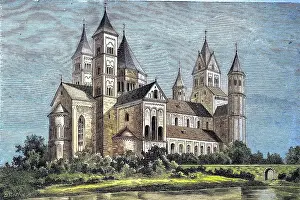 Catholic Prints: Maria Laach Abbey is a Benedictine abbey situated on the southwestern shore of the Laacher See