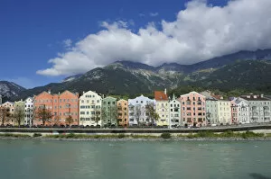 Mariahilf district, Inn River, Innsbruck, Tyrol, Austria, Europe, PublicGround