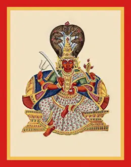 Crown Prints: Mariamman, shown with four arms