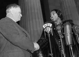 Congratulating Prints: Marian Anderson with Harold Ickes