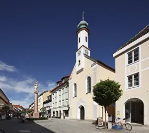 Statuary Prints: Marian Column and Church of Maria Hilf on Untermarkt