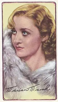 Marian Marsh Prints: Marian Marsh, Signed Portraits of Famous Stars, collectible Gallaher cigarette card, 1935
