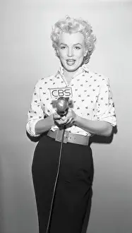 Marilyn Monroe Holding CBS Microphone