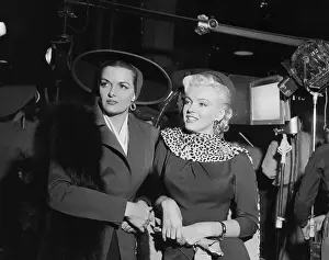Prints of Marilyn Monroe and Jane Russell on the set of Gentleman Prefer Blondes Marilyn Monroe: A Fashion Legacy: Marilyn Monroe and Jane Russell