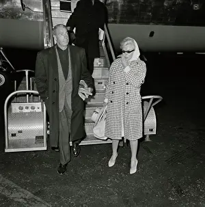 Marilyn Monroe and Joe DiMaggio on Airport Runway