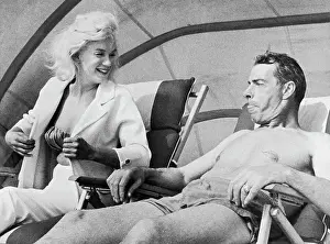 Sticking Out Tongue Prints: Marilyn Monroe and Joe DiMaggio on the Beach