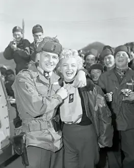 Scarf Prints: Marilyn Monroe with Master Sergeant Guy Morgan