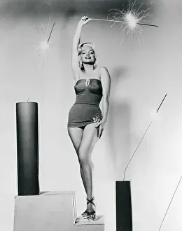 Strapless Prints: Marilyn Monroe Posing with Large Sparklers