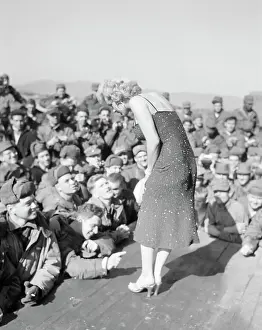 Marilyn Monroe Speaking with Troops
