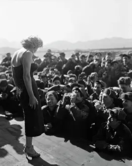Marilyn Monroe on Stage for Troops in Korea