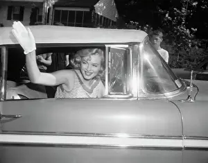 Marilyn Monroe Waving from Car Window