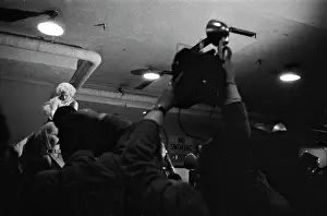 Prints of NEW YORK - MARCH 1955: Movie star Marilyn Monroe rides a pink elephant in Madison Square Garden for a circus charity event as she is surrounded by photographers in March 1955 in New York City Marilyn Monroe: The Iconic Muse Prints: Marilyn Rides A Pink Elephant