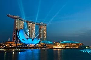 Images Dated 30th December 2011: Marina bay sands in Singapore countdown 2012