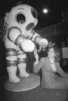 Botanist Prints: Marine Botanist Sylvia Earle Sitting by Submersible Suit