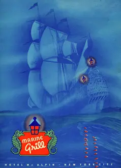 Huty19362 Prints: Marine Grill, Hotel McAlpin