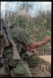 Signal Prints: Marine Kneeling with Grenade Launcher