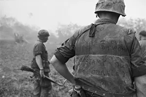 US Marine with Slogans on Jacket