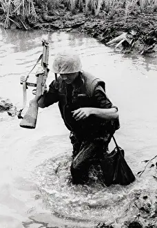 Us Marine Sloshing Through Water
