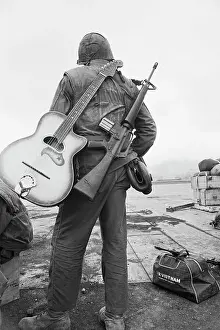 Marine Waiting For Flight