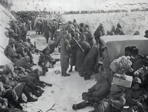 Trail Prints: Marines Halted in Progress on Icy Road