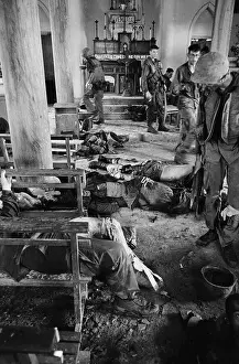 Altar Prints: Marines Inside a Catholic Church in South Vietnam