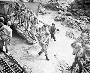 Exiting Prints: Us Marines Leaving Landing Craft