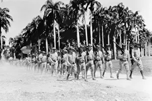 Haiti Prints: Marines Marching in Haiti