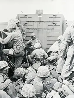 Attacking Prints: Marines Ready To Land From Landing Craft