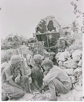 Peleliu Prints: US Marines Resting Amid Battle