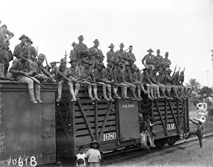 Veracruz State Prints: Marines Seated, Standing On Train