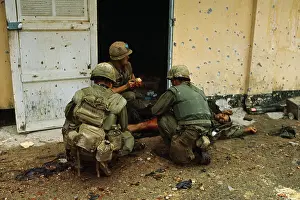 Marines Treating a Friend's Bullet Wound