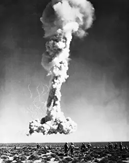 Nevada Prints: Marines Watch A-Bomb Test Explosion