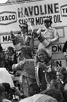 Mario Andretti and Ronnie Peterson in Victory Celebration
