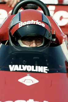 Prints of LONG BEACH, CALIFORNIA - APRIL 13 : Racer Mario Andretti (1) driving a Newman/Haas Beatrice Lola T-900 C at the Toyota Long Beach Grand Prix race, April 13, 1985 in Long Beach, California Legends of the Track: Mario Andretti at Toyota Long Beach Grand Prix Race 1985