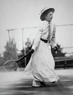 Prints of American tennis player Marjorie Dodd (1894-1968) prepares to take a shot, 1908. (Photo by J R Schmidt/European Picture Service/FPG/Archive Photos/Getty Images) The Grand Slam Gallery: Marjorie Dodd, 1908