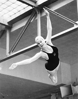 Diving Prints: Marjorie Gestring Performing Swan Dive